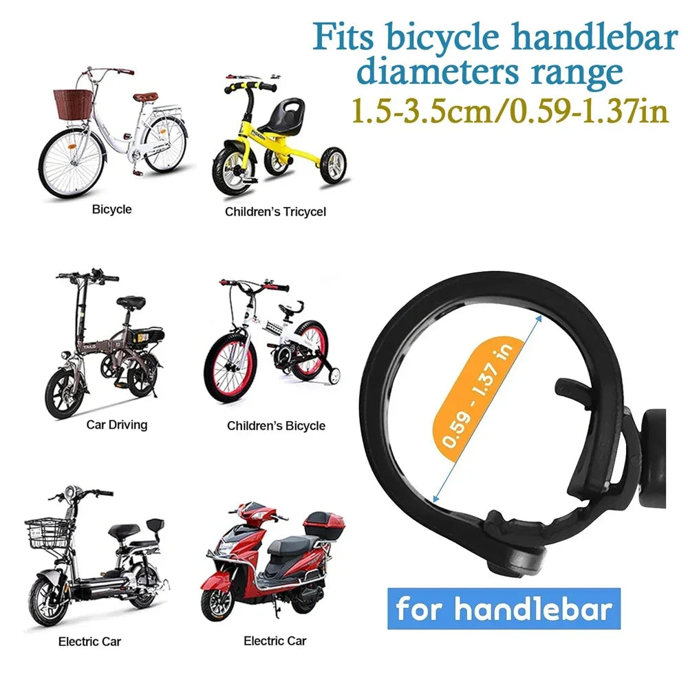 2PCS Universal Bicycle Rearview Mirror - 360° Rotatable Convex HD Mirror - Wide Angle Safety Reflector for MTB, Road Bike &amp; E-Bike