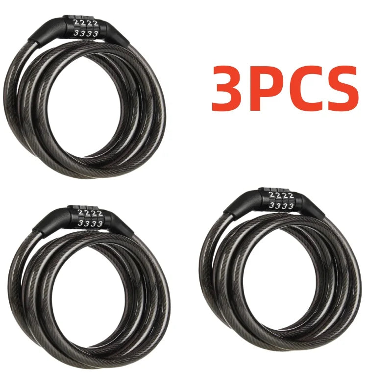 Anti-Theft Bicycle Lock - 4-Digit Password Security with 1-Meter Ultra-Strong Steel Cable