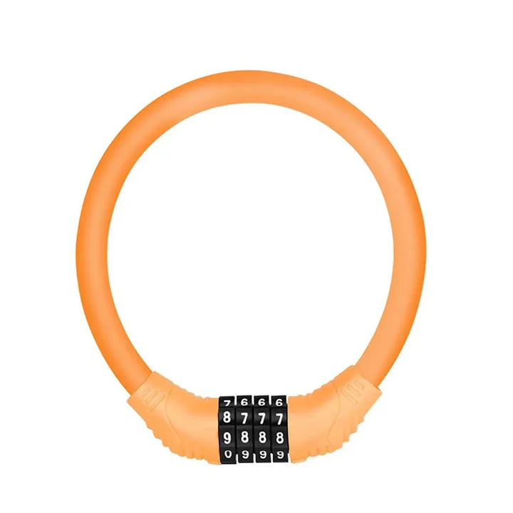 4-Digit Combination Bicycle Ring Lock - High Strength Zinc Alloy Cable Lock - Portable Anti-Theft Security for MTB, Road Bike &amp; E-Bike