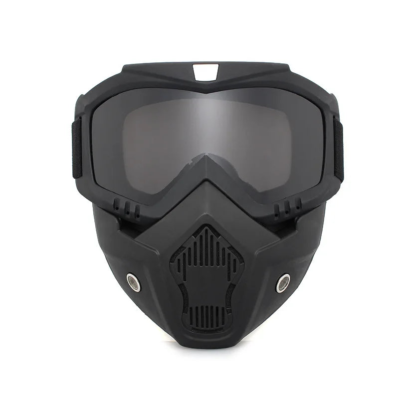 2-in-1 Outdoor Sport Windproof Mask &amp; Goggles - HD Motorcycle Riding Glasses for Snowboarding &amp; Cycling