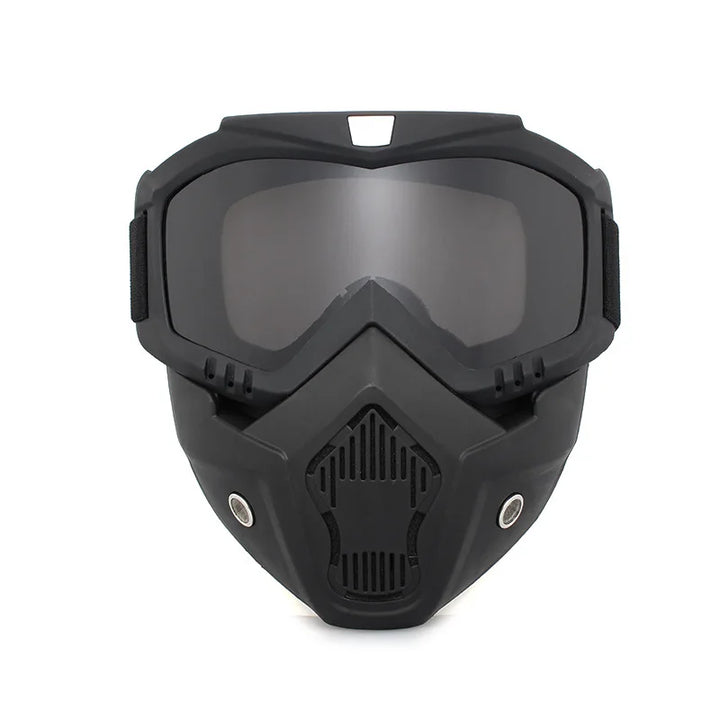 2-in-1 Outdoor Sport Windproof Mask &amp; Goggles - HD Motorcycle Riding Glasses for Snowboarding &amp; Cycling