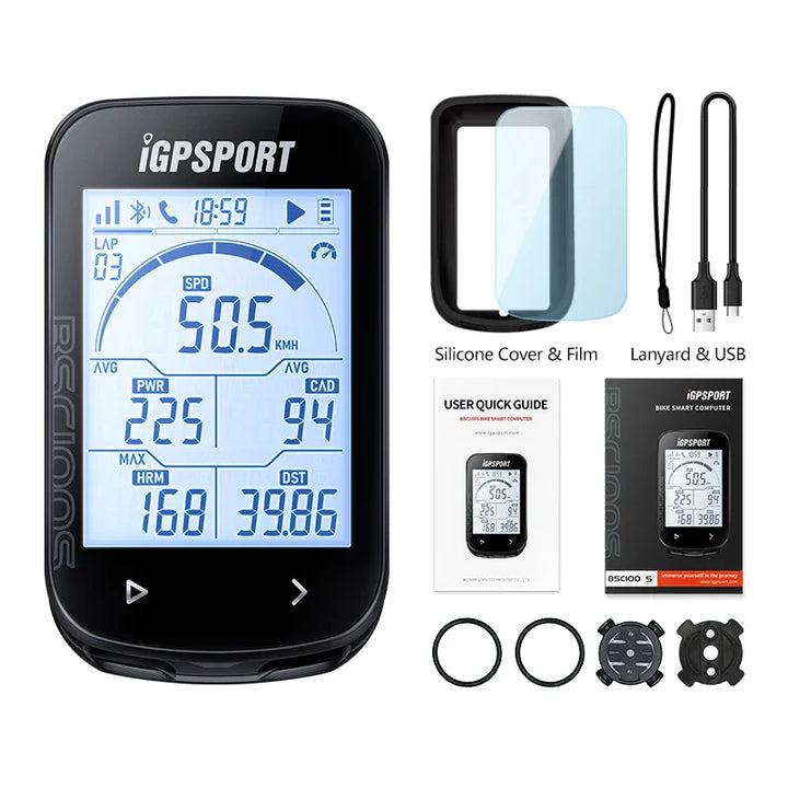 iGPSPORT BSC100S Smart GPS Bike Computer - 40H Battery Life, ANT+ &amp; Bluetooth Sync, Waterproof Cycling Speedometer