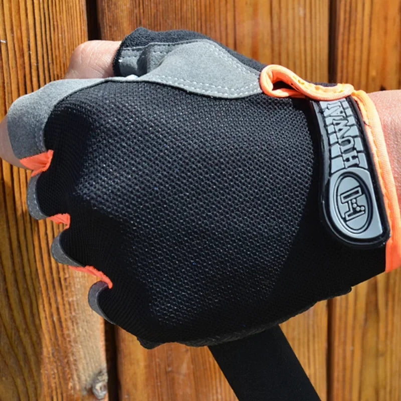 ebikesz Unisex Half Finger Cycling Gloves - Anti-Slip &amp; Anti-Sweat Breathable Mittens for MTB &amp; Road Bikes
