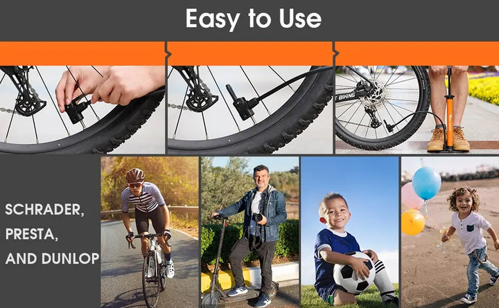 WEST BIKING 160PSI High Pressure Pump Schrader Presta MTB Bicycle Floor Pump