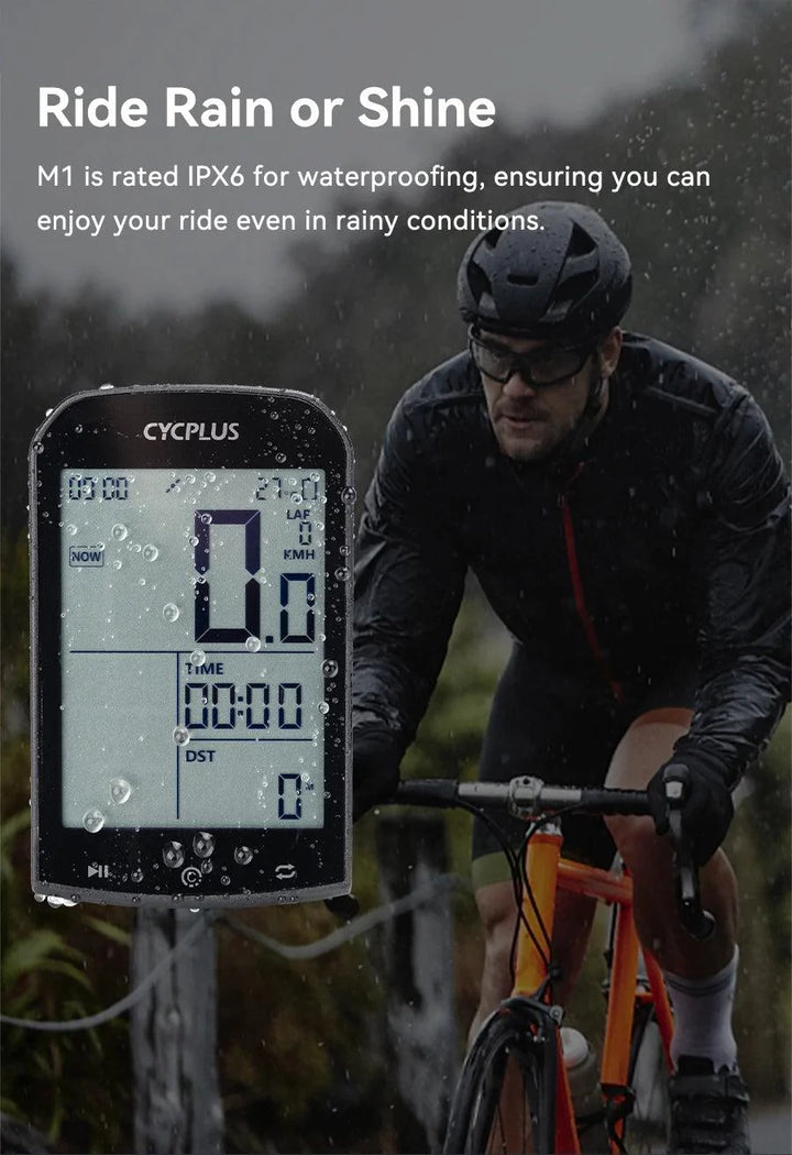 CYCPLUS M1 Smart GPS Bike Computer - 2.9-inch Huge Screen Wireless Speedometer with ANT+ &amp; Bluetooth for Strava Sync