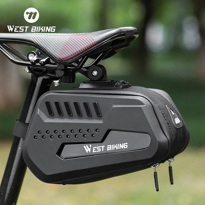 WEST BIKING 100% Waterproof Bicycle Saddle Bag - Seamless Weld Under Seat Storage - Reflective Rainproof MTB &amp; Road Bike Tool Pouch