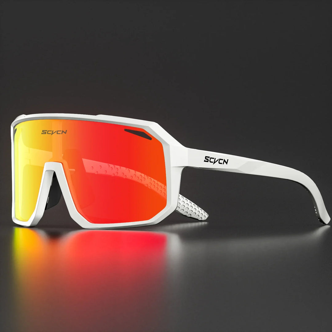 SCVCN S62 Photochromic Cycling Sunglasses - Smart Color Change Lens - UV400 TR-90 Ultralight Eyewear for MTB &amp; Road Bike Racing