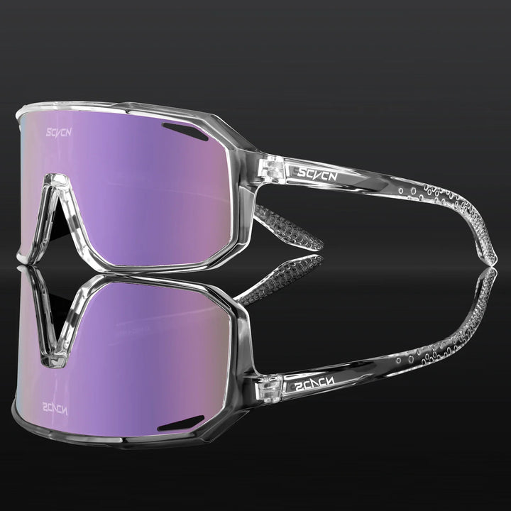 SCVCN Photochromic Cycling Sunglasses - Smart Color-Change Lens - UV400 TR-90 Ultralight Eyewear for MTB, Road Bike &amp; Running