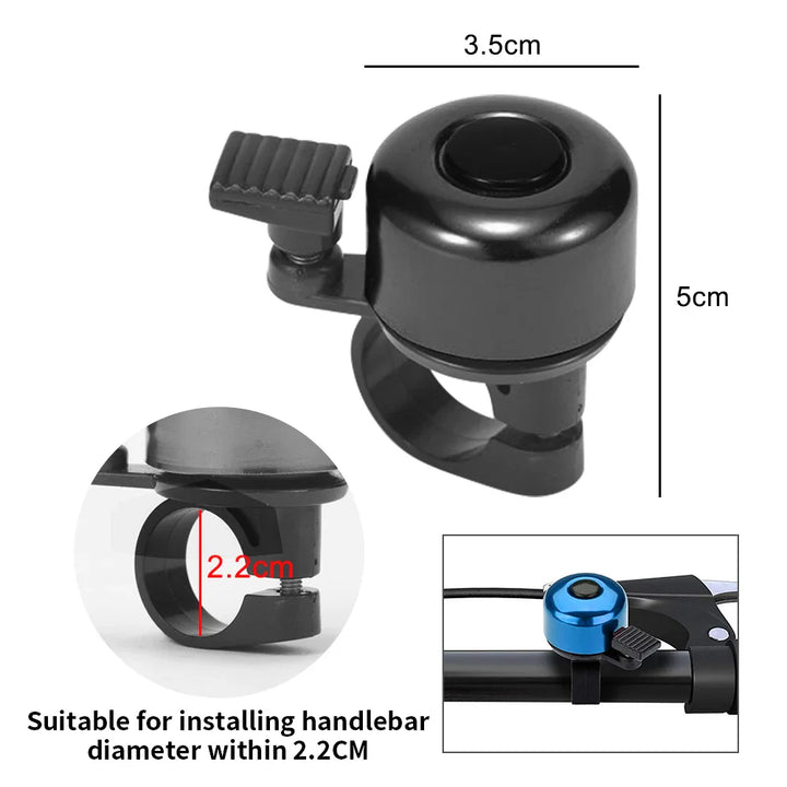 Universal Aluminum Alloy Bike Bell - Crisp Loud Sound Cycle Horn - Safety Warning Alarm for MTB, Road &amp; City Bikes (7 Colors)