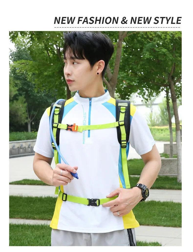YIYUEQIANLI 12L Outdoor Cycling Backpack - Lightweight Waterproof Nylon Daypack - Reflective Sport Bag for Running, Hiking &amp; Camping