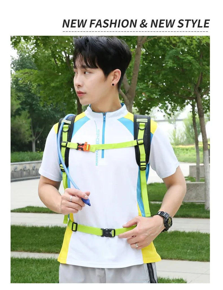YIYUEQIANLI 12L Outdoor Cycling Backpack - Lightweight Waterproof Nylon Daypack - Reflective Sport Bag for Running, Hiking &amp; Camping