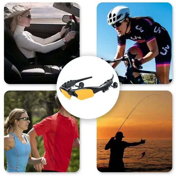 5.0 Bluetooth Smart Glasses - Wireless Stereo Audio Sunglasses with Mic for Driving, Cycling &amp; Outdoor Sports