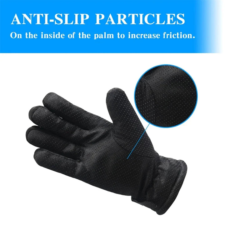 Unisex Winter Thermal Gloves - Thickened Fleece Lining - Waterproof &amp; Windproof Full Finger Mittens for Skiing, Running &amp; Cycling