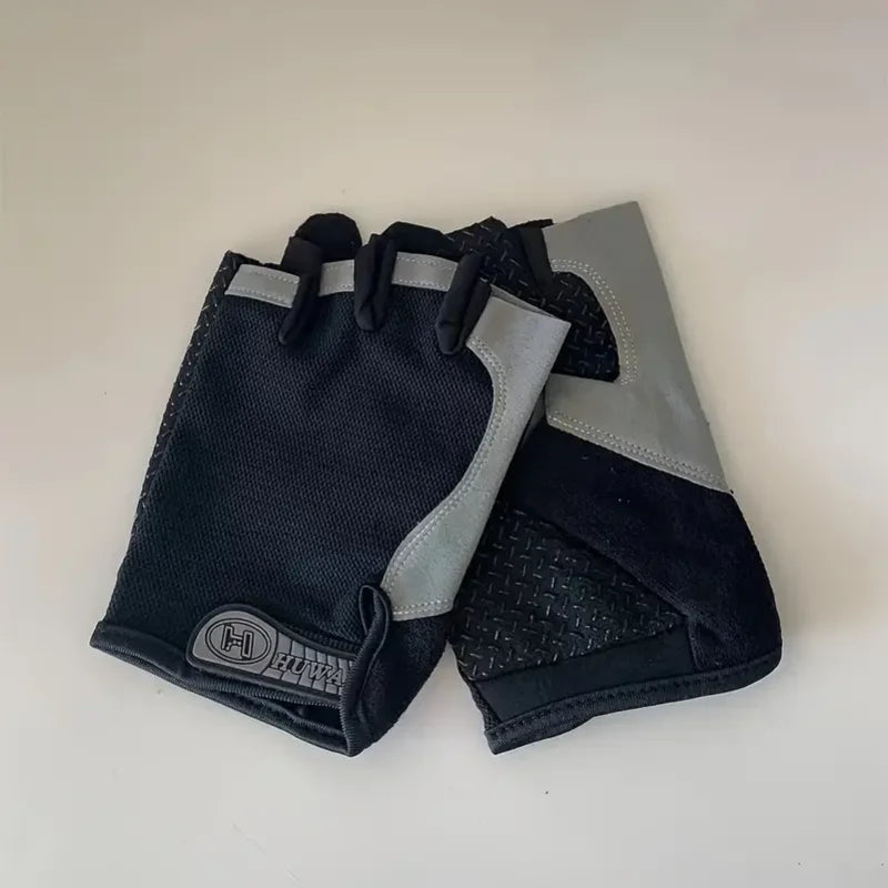 Unisex Half Finger Cycling Gloves - Non-Slip Shock-Absorbing Sports Mitts for Mountain Biking &amp; Climbing