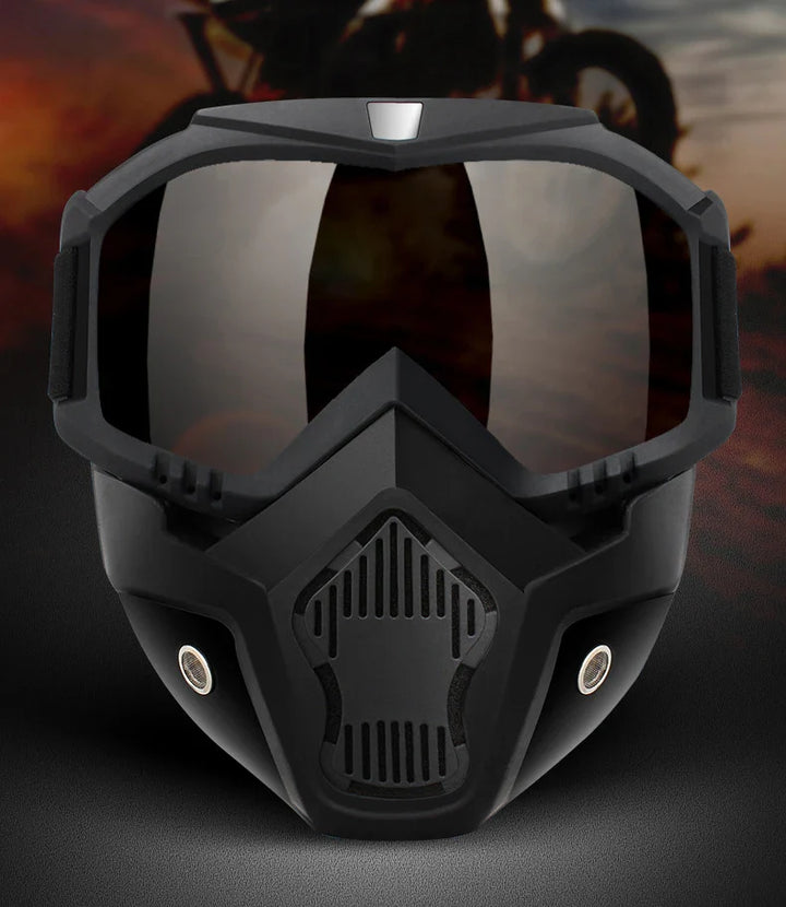 2-in-1 Outdoor Sport Windproof Mask &amp; Goggles - HD Motorcycle Riding Glasses for Snowboarding &amp; Cycling