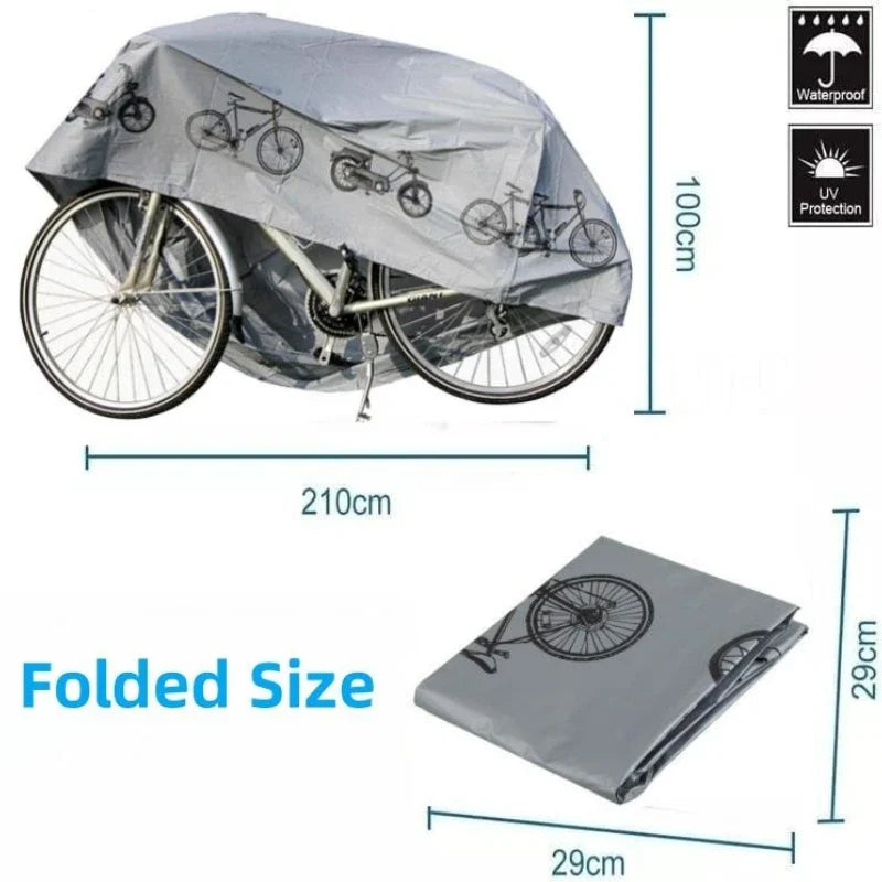 Universal Bicycle Rain Cover - Waterproof &amp; UV Protection Outdoor Bike Cover for MTB &amp; Road Bikes