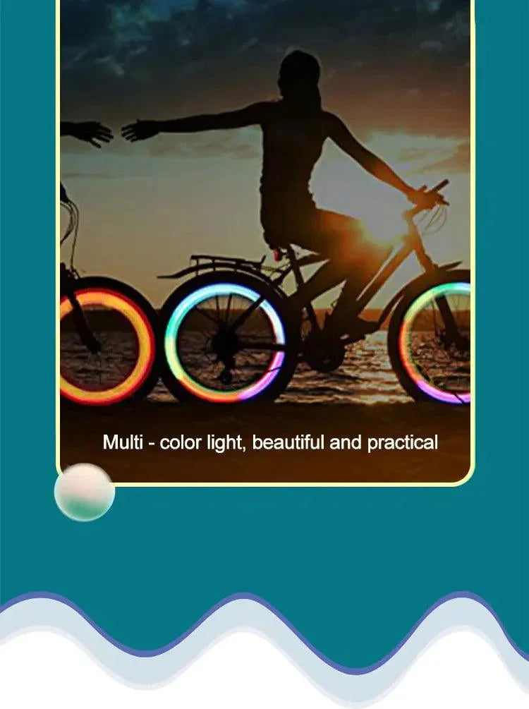 Colorful LED Bike Wheel Spoke Light - Waterproof Night Riding Safety Warning Lamp - Easy Install Neon Flash for MTB &amp; Road Bikes