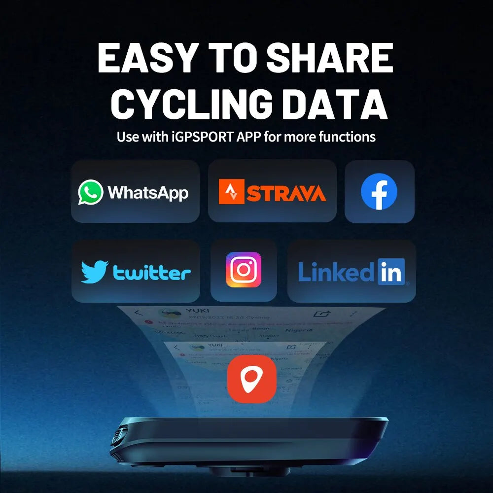 iGPSPORT BSC100S GPS Bike Computer - 2.6" LCD Wireless Speedometer - 40H Battery Life &amp; Type-C Charging - IPX7 Waterproof Cycling Odometer