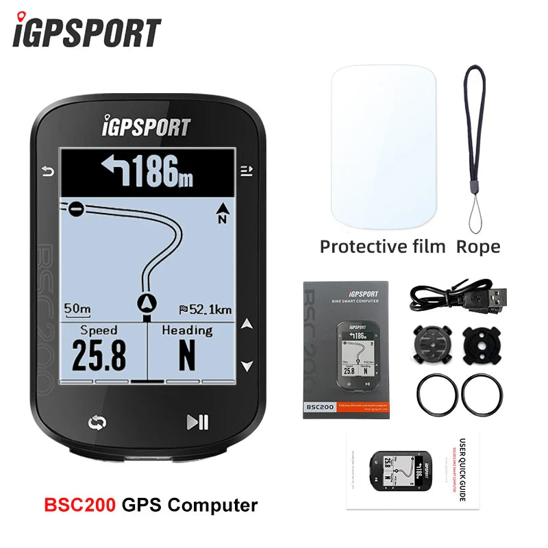 iGPSPORT BSC200 Smart GPS Bike Computer - Route Navigation, 30H Battery, ANT+ &amp; Bluetooth Wireless Speedometer