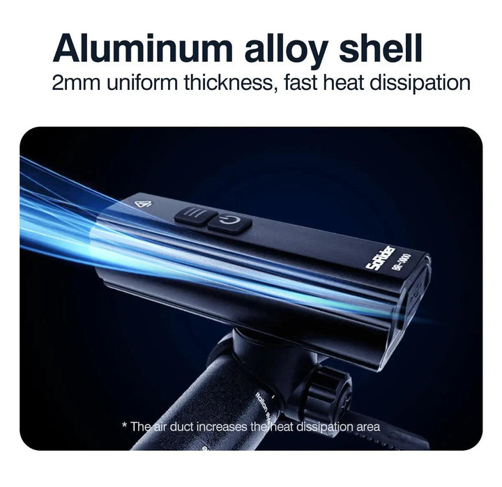 CYCLAMI Super Bright Bike Front Light - IPX6 Waterproof LED Headlight - Type-C Rechargeable Night Riding Safety Lamp for MTB &amp; Road