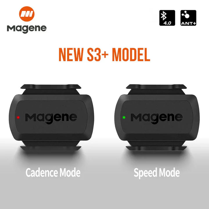 Magene S3+ Speed &amp; Cadence Dual Sensor - ANT+ Bluetooth Wireless Speedmeter - 9g Magnetless Geomagnetic Sensor for Garmin &amp; Wahoo
