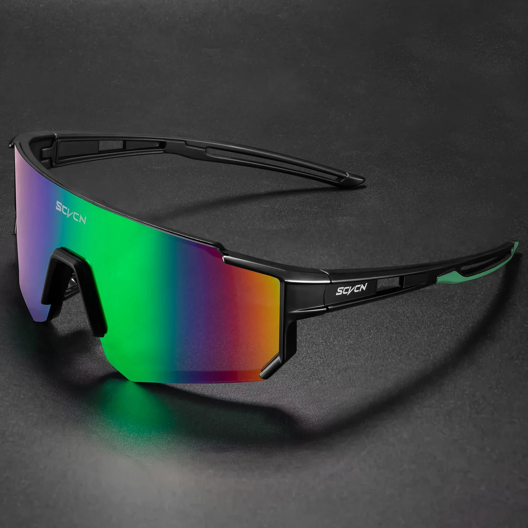 SCVCN S1411 Professional Cycling Sunglasses - UV400 Protection Wide View Eyewear - Lightweight TR-90 Sports Glasses for MTB &amp; Road Biking