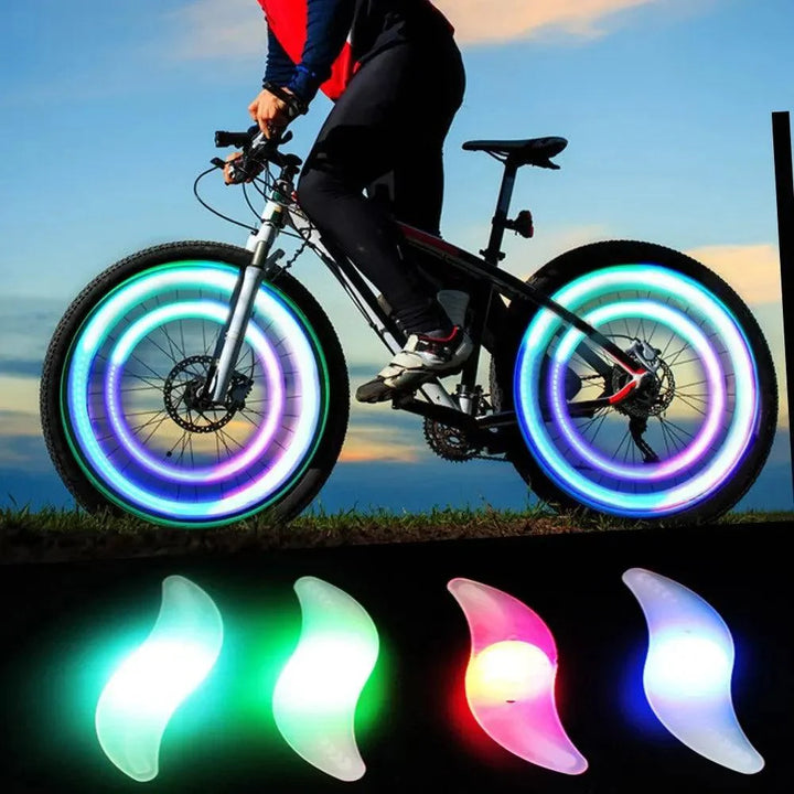 Colorful LED Bike Wheel Spoke Light - Waterproof Night Riding Safety Warning Lamp - Easy Install Neon Flash for MTB &amp; Road Bikes