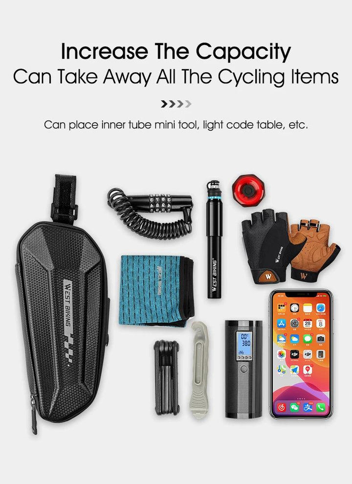 WEST BIKING 100% Waterproof Bicycle Saddle Bag - Seamless Weld Under Seat Storage - Reflective Rainproof MTB &amp; Road Bike Tool Pouch