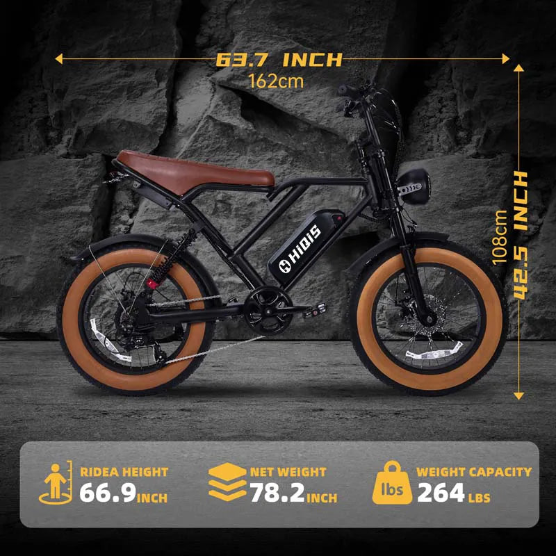 EBIKESZ S8-Dual 20-Inch Fat Tire AWD Electric Bike with 2000W Dual Motor and 48V 25Ah Battery