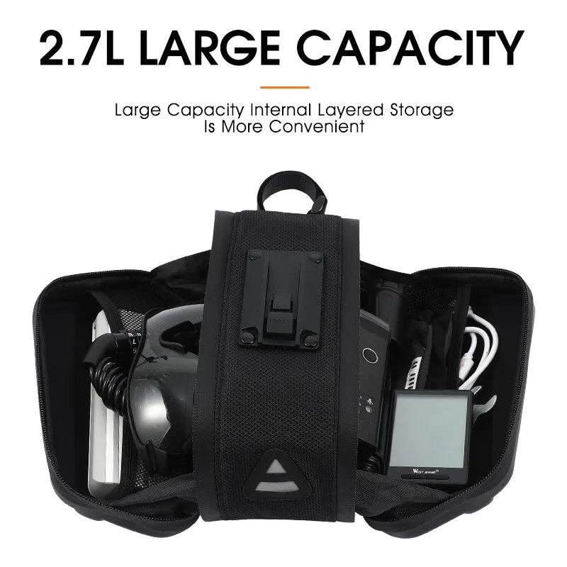 WEST BIKING 100% Waterproof Bicycle Saddle Bag - Seamless Weld Under Seat Storage - Reflective Rainproof MTB &amp; Road Bike Tool Pouch