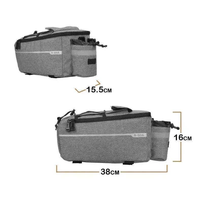 13L Bicycle Carrier Bag - Insulated Rear Rack Trunk Bag - Rainproof Pannier with Bottle Holder &amp; Shoulder Strap for Commuting &amp; Touring