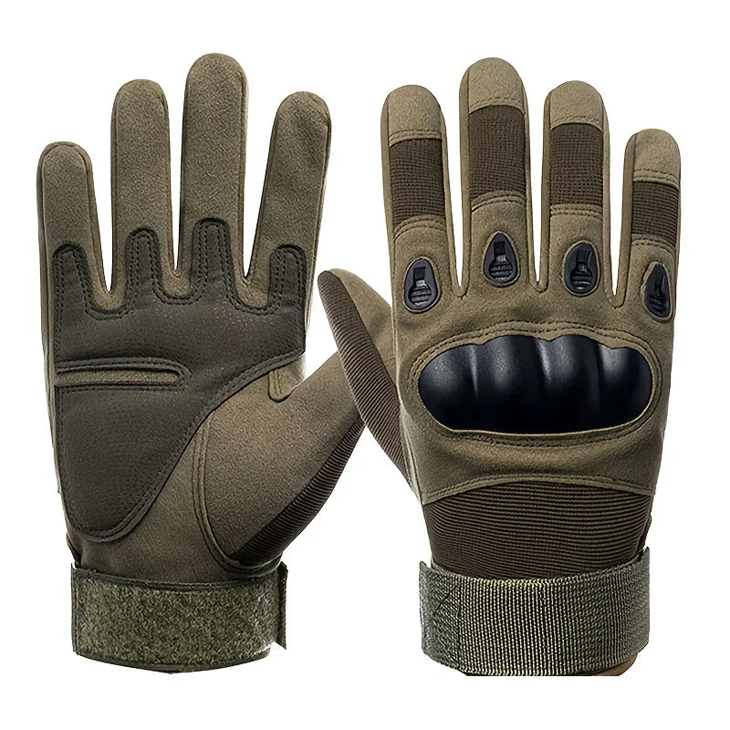 Tactical Military Full Finger Gloves - Soldier Combat Anti-Slip Mittens - Heavy Duty Gear for Airsoft, Shooting, Paintball &amp; MTB Racing