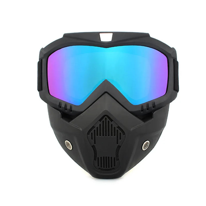 2-in-1 Outdoor Sport Windproof Mask &amp; Goggles - HD Motorcycle Riding Glasses for Snowboarding &amp; Cycling