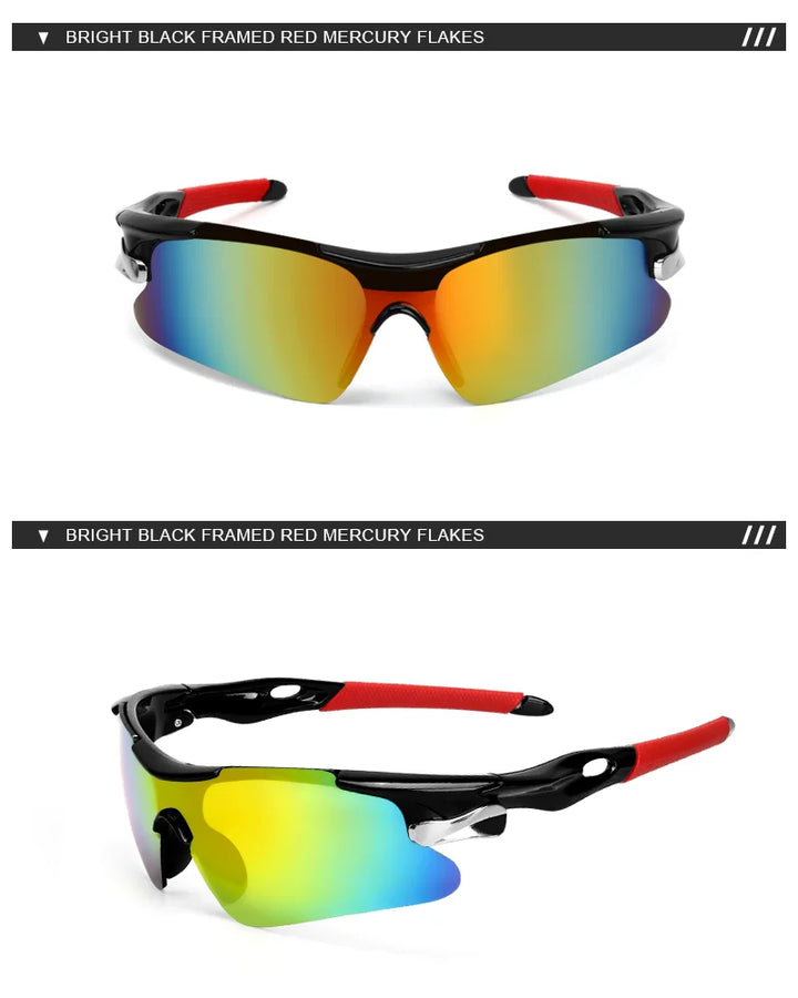 RIDERACE UV400 Cycling Sunglasses - High-Impact Polycarbonate Protection - Lightweight MTB &amp; Road Bike Goggles for Outdoor Sports