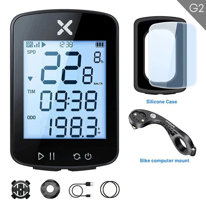 XOSS G+ G2 Smart GPS Bike Computer - 2nd Generation Wireless Cycling Speedometer with ANT+ &amp; Bluetooth for Strava Sync