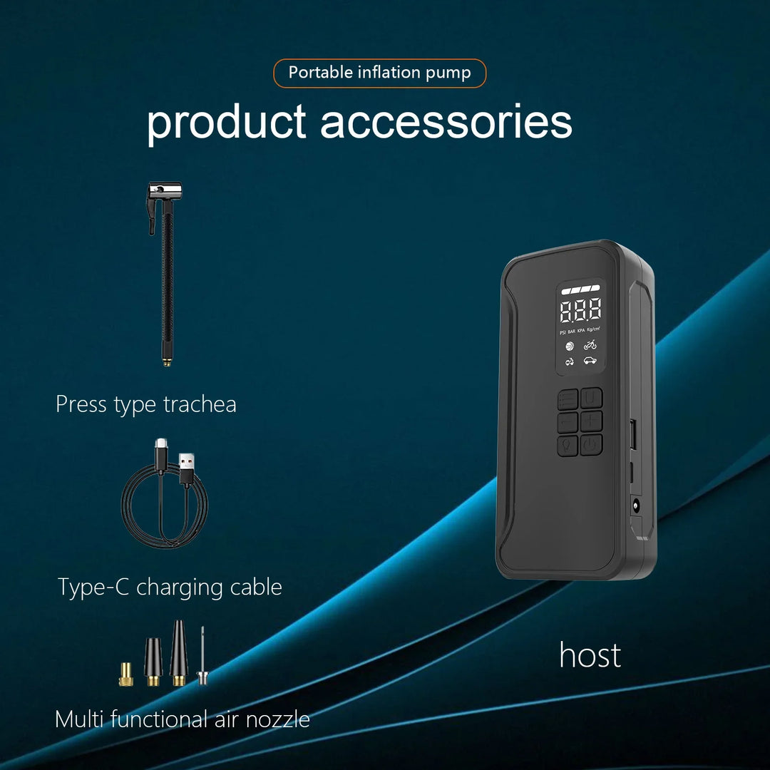 Cordless Car Tire Pump 150PSI - Portable Electric Air Compressor for Bike &amp; Ball