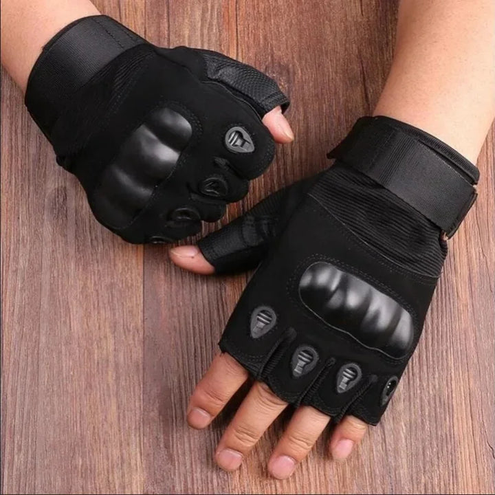 Tactical Half-Finger Outdoor Gloves - Military Grade Impact Protection - Non-Slip Sports Mittens for Shooting, Hunting, Cycling &amp; Motorcycle
