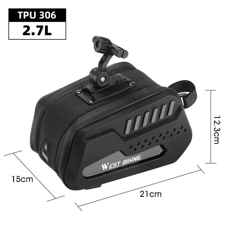 WEST BIKING 100% Waterproof Bicycle Saddle Bag - Seamless Weld Under Seat Storage - Reflective Rainproof MTB &amp; Road Bike Tool Pouch
