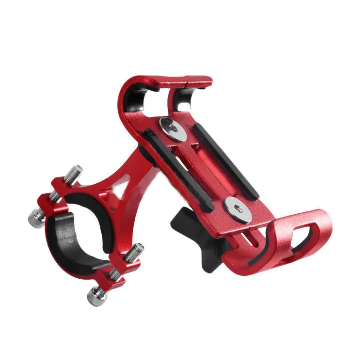Universal Aluminum Alloy Bike Phone Holder - Anti-Slip Mechanical Lock Mount - Metal Motorcycle GPS Clip for 4.0"-6.5" Smartphones