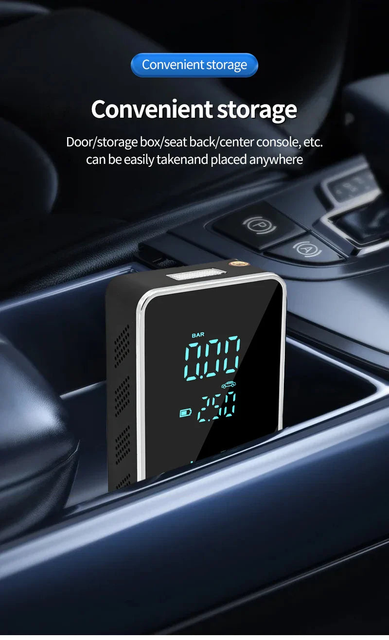 150PSI Smart Touch Screen Tire Inflator - Portable Wireless Electric Air Pump for Car &amp; Bike