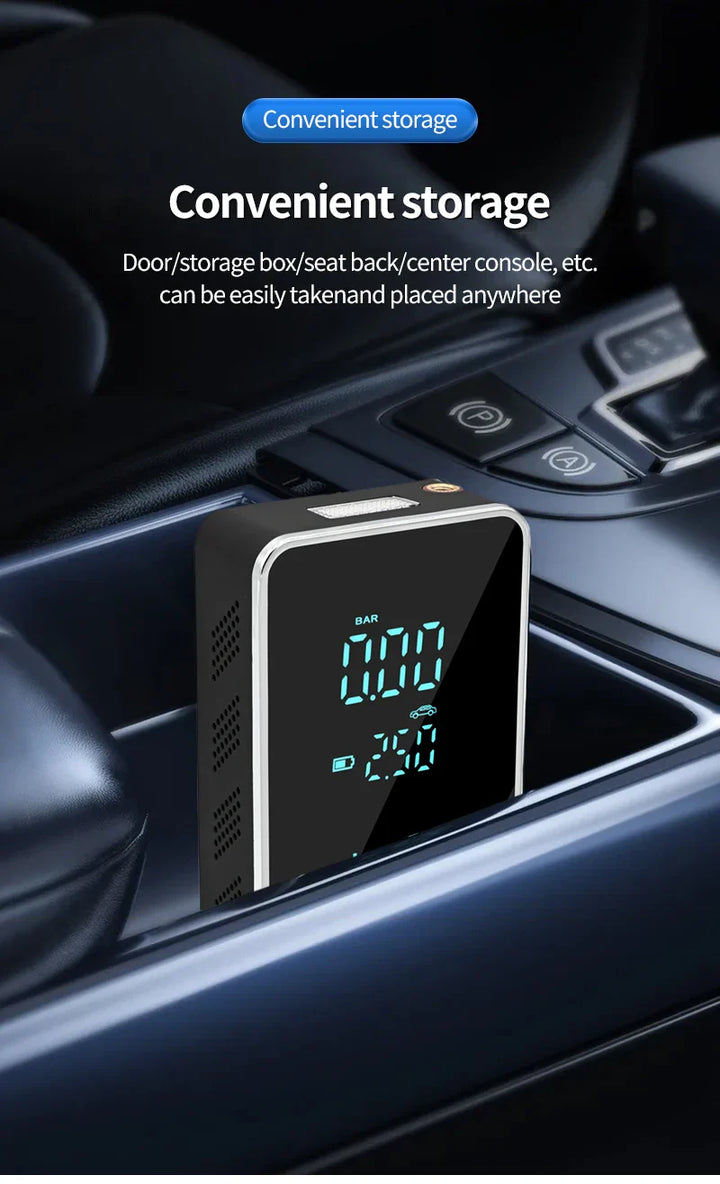 150PSI Smart Touch Screen Tire Inflator - Portable Wireless Electric Air Pump for Car &amp; Bike