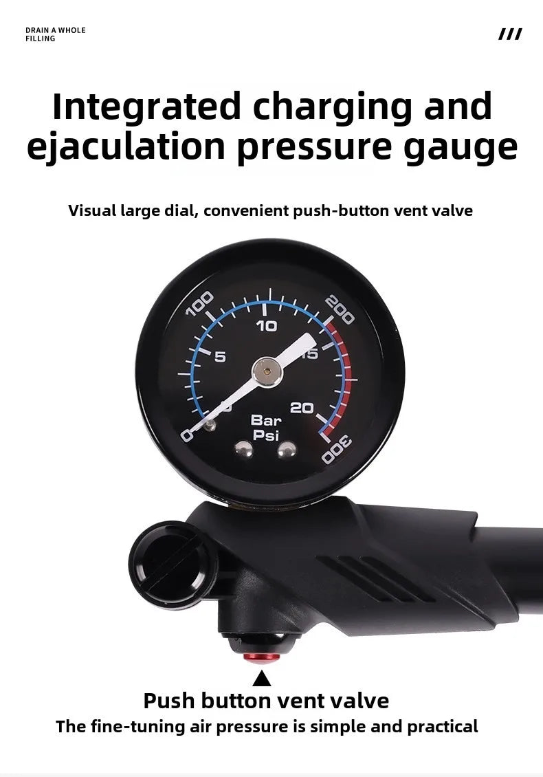 ESLNF 300PSI High-Pressure Shock Pump with Gauge for Fork &amp; Rear Suspension