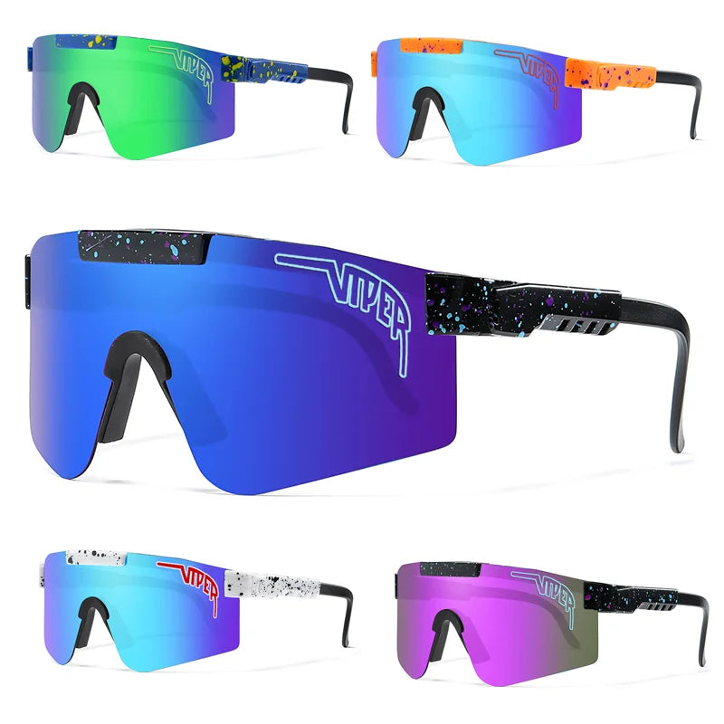PIT VIPER Outdoor Sport Cycling Sunglasses - UV400 Protection Wide View Eyewear - Tactical Driving &amp; Racing Glasses for Men and Women
