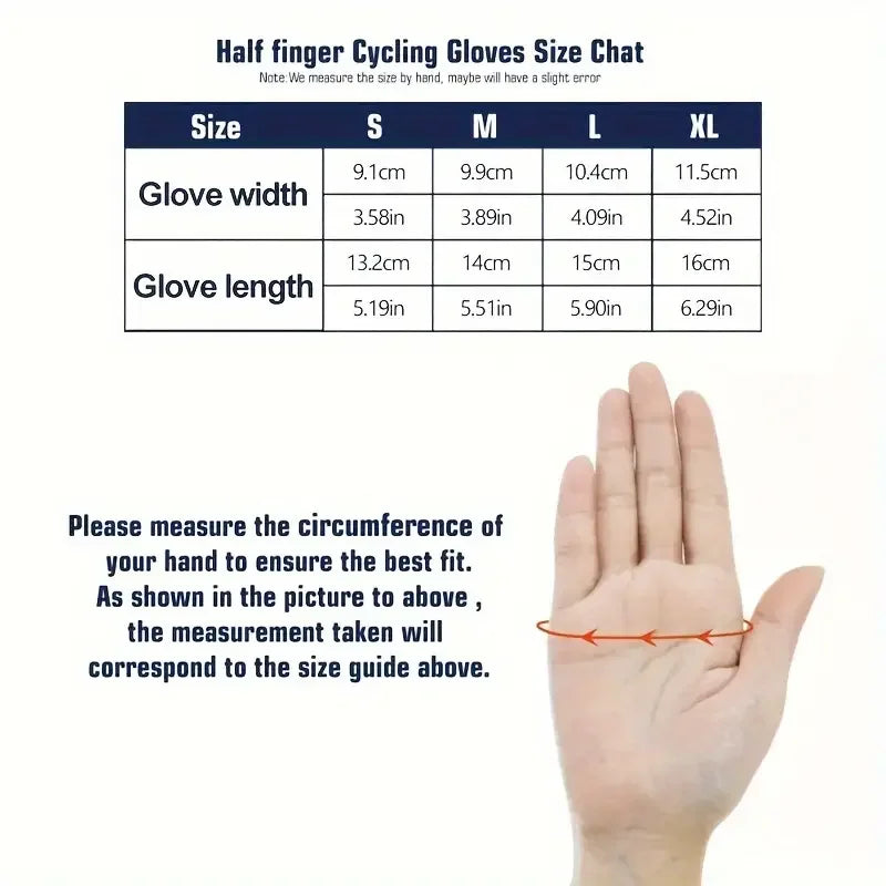 Unisex Half Finger Cycling Gloves - Non-Slip Shock-Absorbing Sports Mitts for Mountain Biking &amp; Climbing