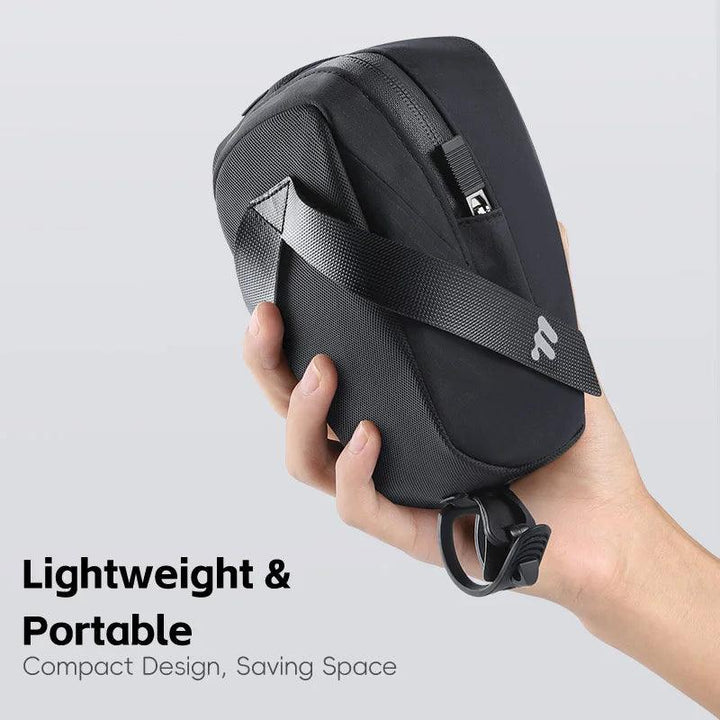 West Biking Ultralight Bike Saddle Bag - 58g Compact Seat Tail Pouch - Rainproof Bicycle Tool Organizer with Tail Light Loop