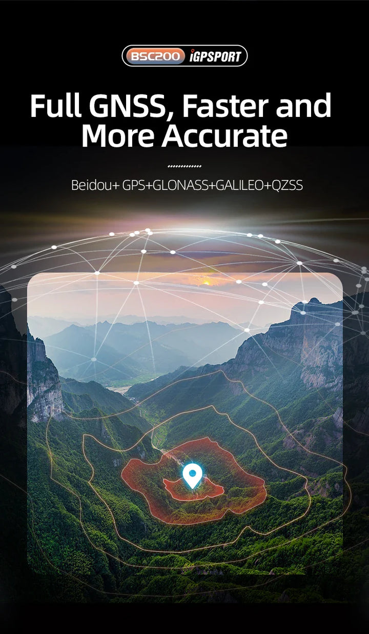 iGPSPORT BSC200 Smart GPS Bike Computer - Route Navigation, 30H Battery, ANT+ &amp; Bluetooth Wireless Speedometer