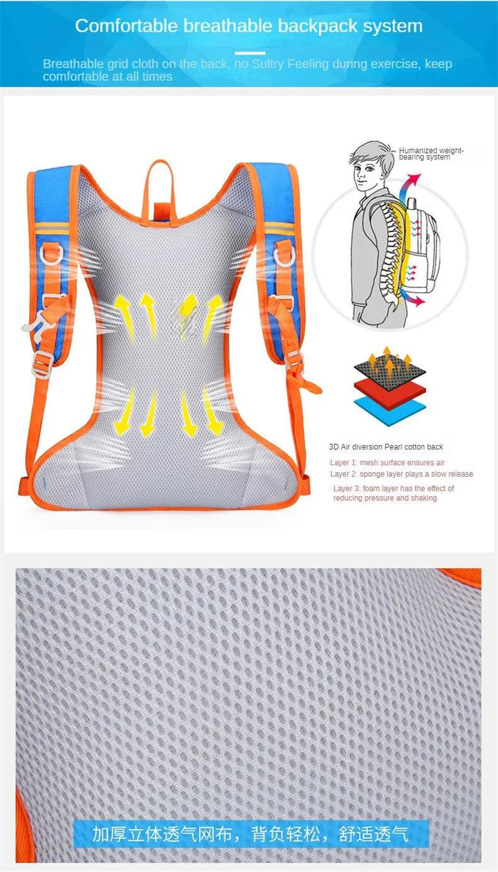 YIYUEQIANLI 12L Outdoor Cycling Backpack - Lightweight Waterproof Nylon Daypack - Reflective Sport Bag for Running, Hiking &amp; Camping