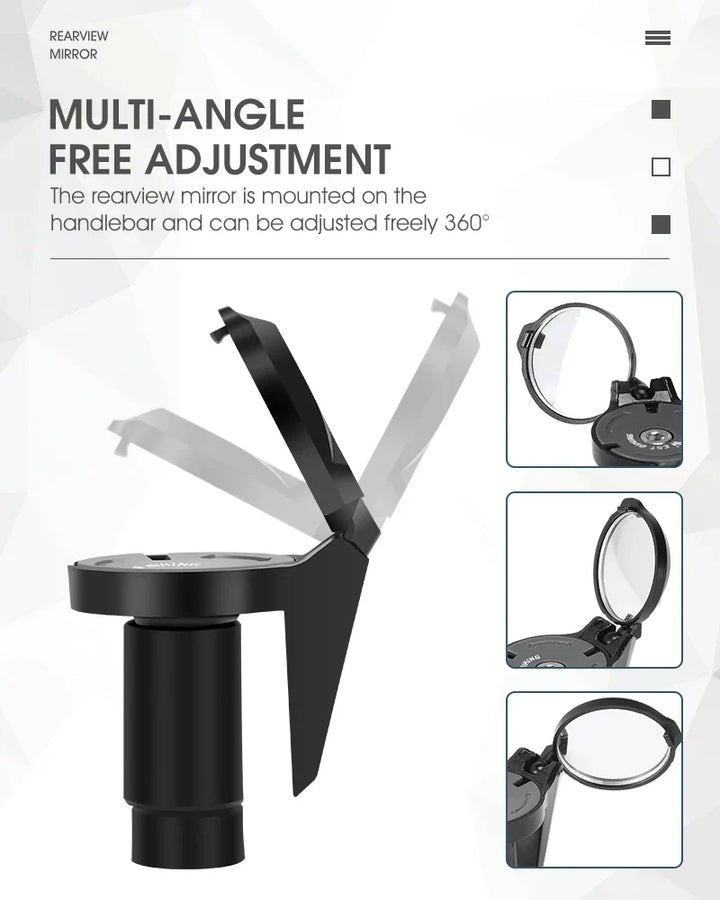 WEST BIKING HD Convex Bike Mirror - 360° Adjustable Universal Wide-Angle Mirror