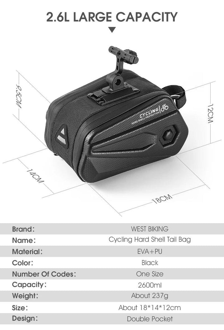 WEST BIKING 100% Waterproof Bicycle Saddle Bag - Seamless Weld Under Seat Storage - Reflective Rainproof MTB &amp; Road Bike Tool Pouch
