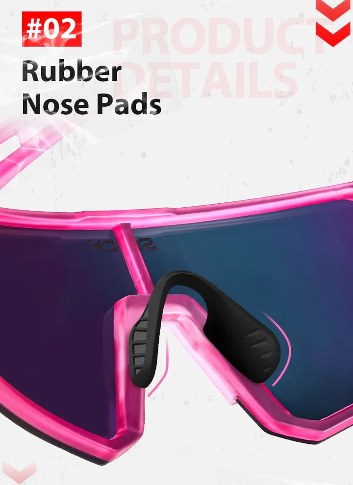 SCVCN S1411 Professional Cycling Sunglasses - UV400 Protection Wide View Eyewear - Lightweight TR-90 Sports Glasses for MTB &amp; Road Biking